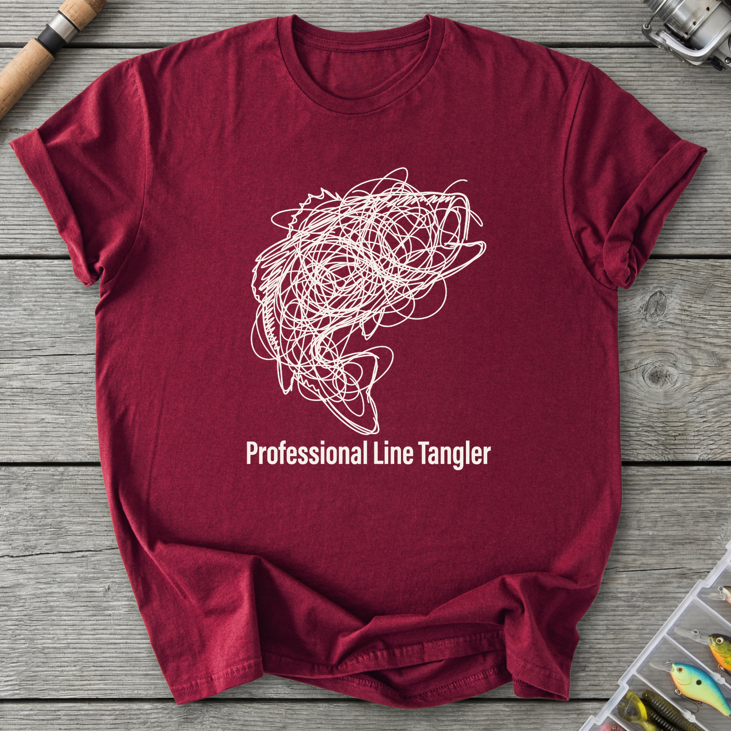 Professional Line Tangler Bass Shirt T-Shirt in Maroon | River Giants Club