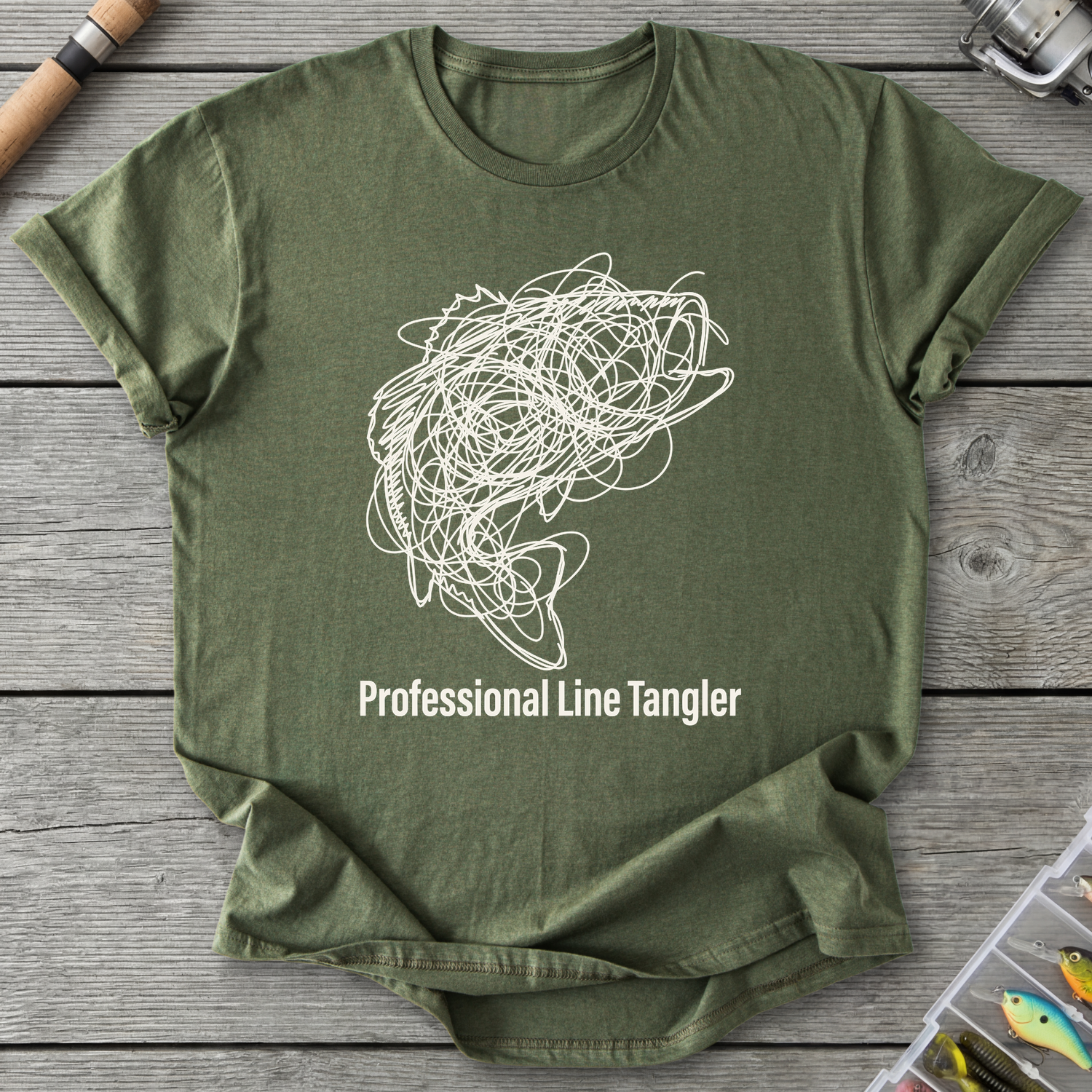 Professional Line Tangler Bass Shirt T-Shirt in Military Green | River Giants Club