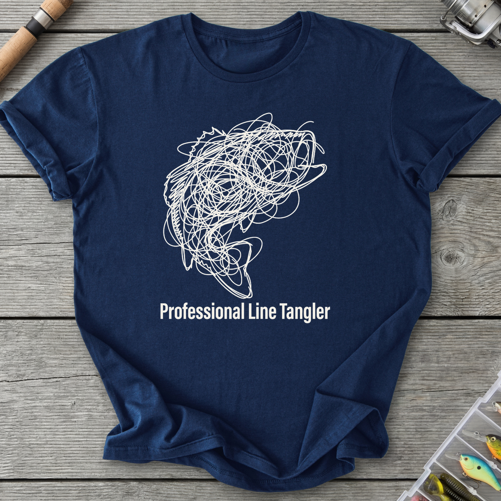Professional Line Tangler Bass Shirt T-Shirt in Navy | River Giants Club