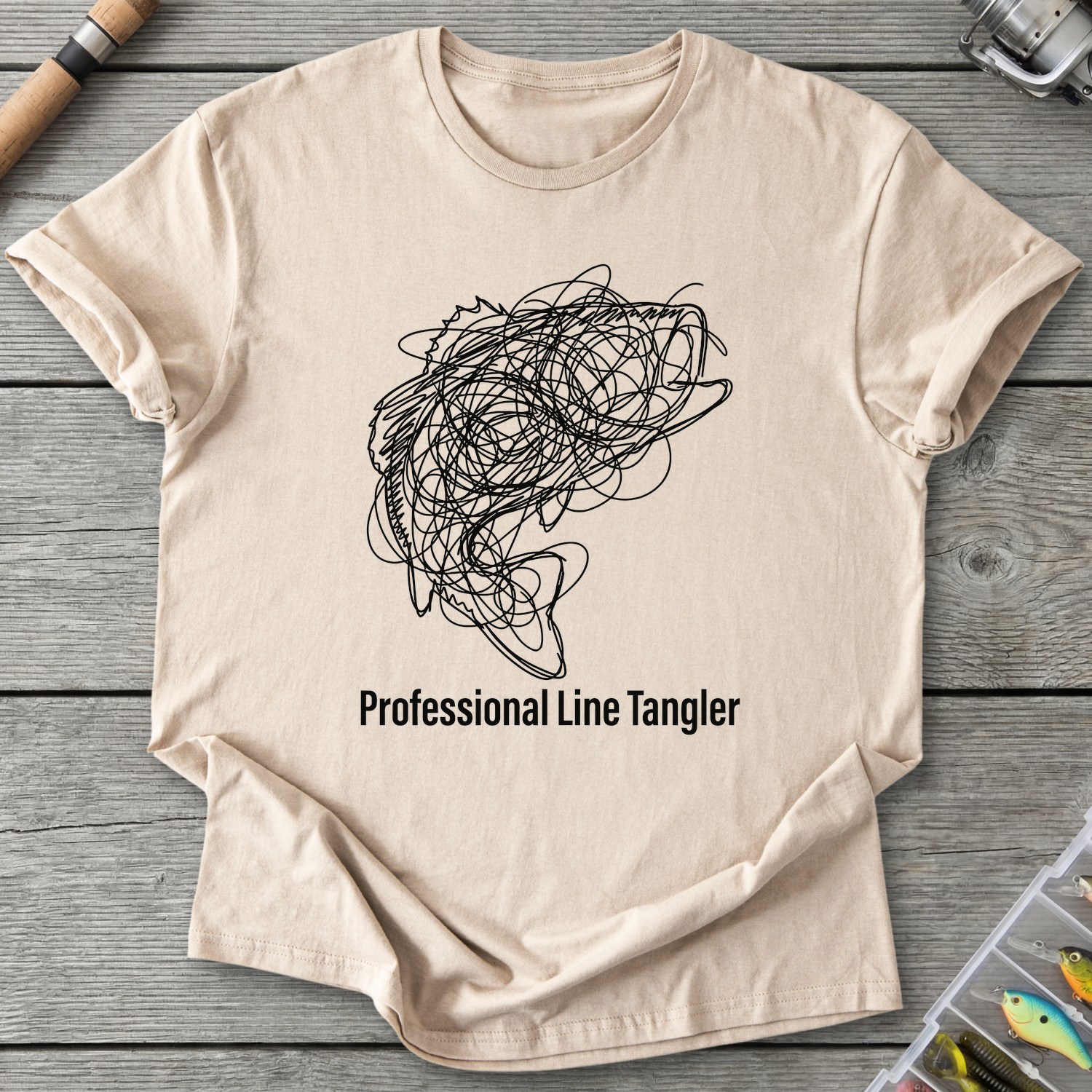 Professional Line Tangler Bass Shirt T-Shirt in Sand | River Giants Club