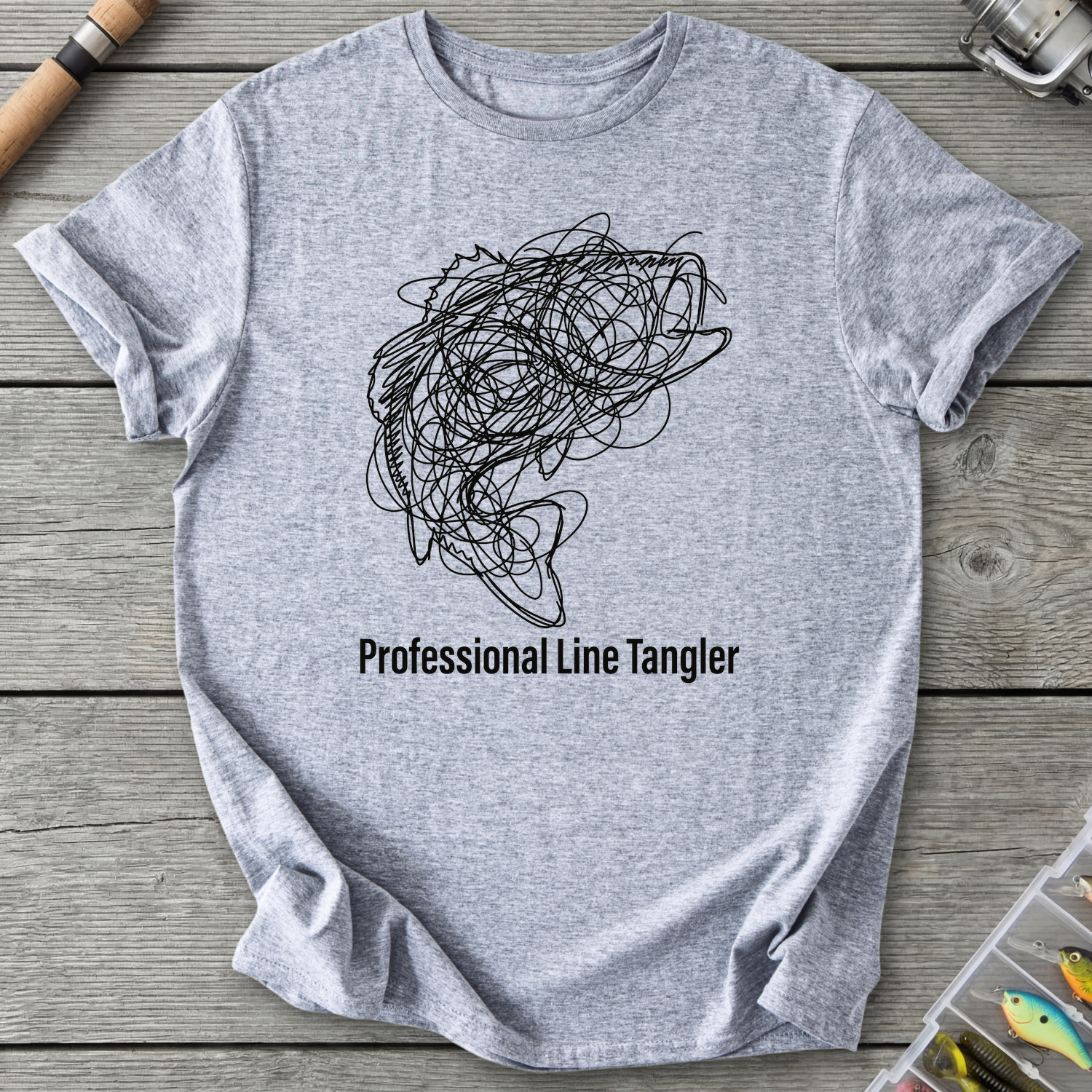Professional Line Tangler Bass Shirt T-Shirt in Sport Grey | River Giants Club