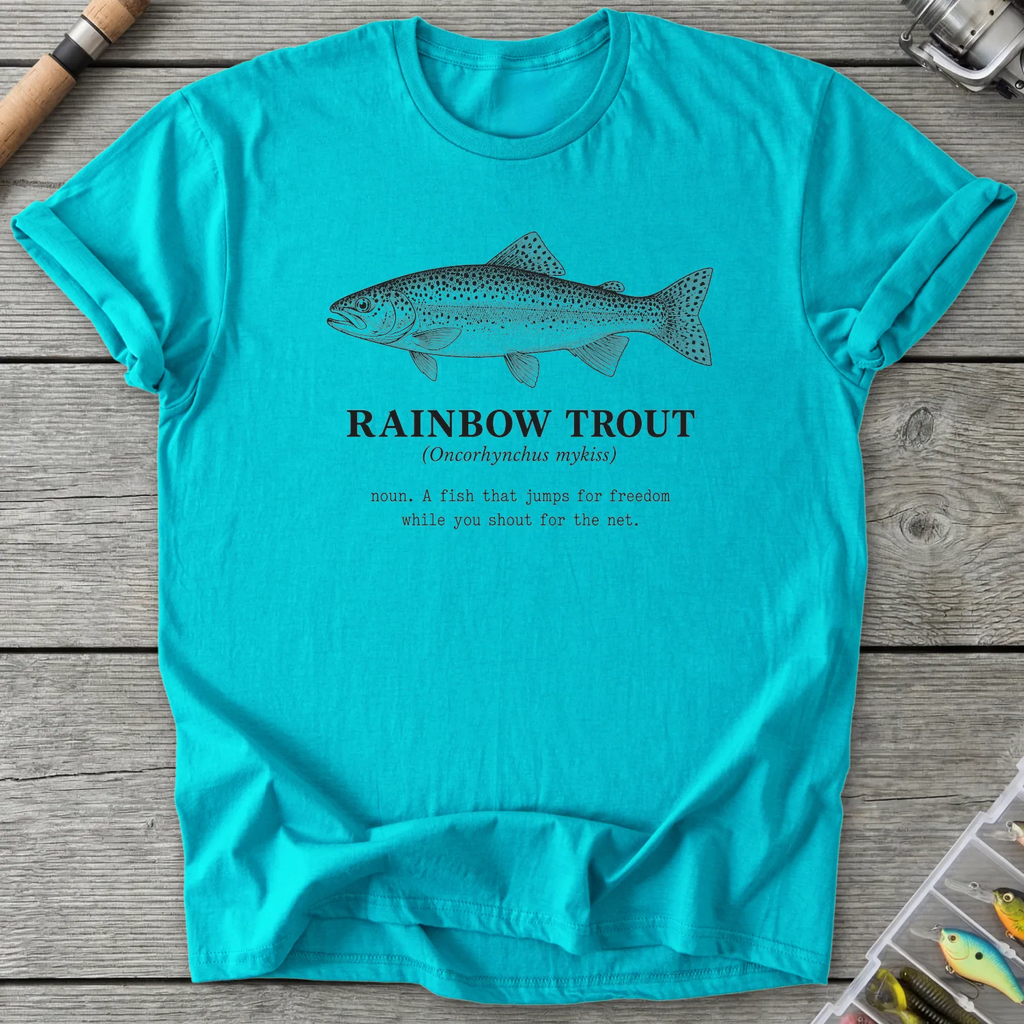 RAINBOW TROUT Definition T-Shirt in Tropical Blue | River Giants Club