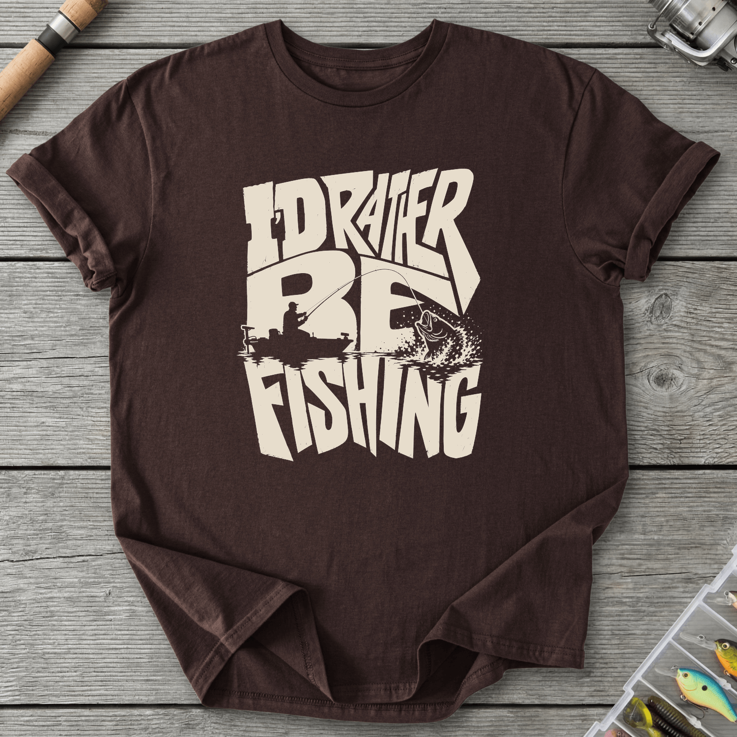 Rather Be Fishing Dark T-Shirt in Dark Chocolate | River Giants Club