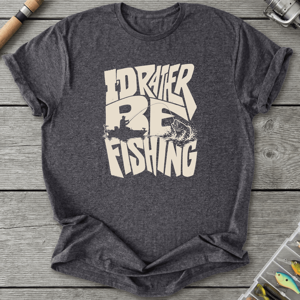 Rather Be Fishing Dark T-Shirt in Dark Heather Grey | River Giants Club