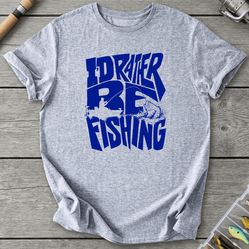 Rather Be Fishing Dark T-Shirt in Sport Grey | River Giants Club