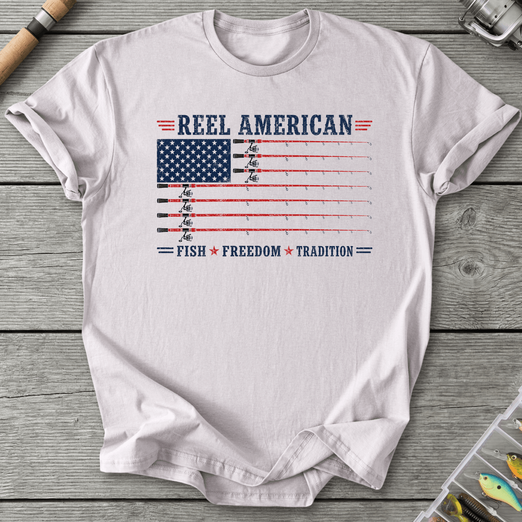 Reel American Fish Freedom Tradition T-Shirt in Ice Grey | River Giants Club