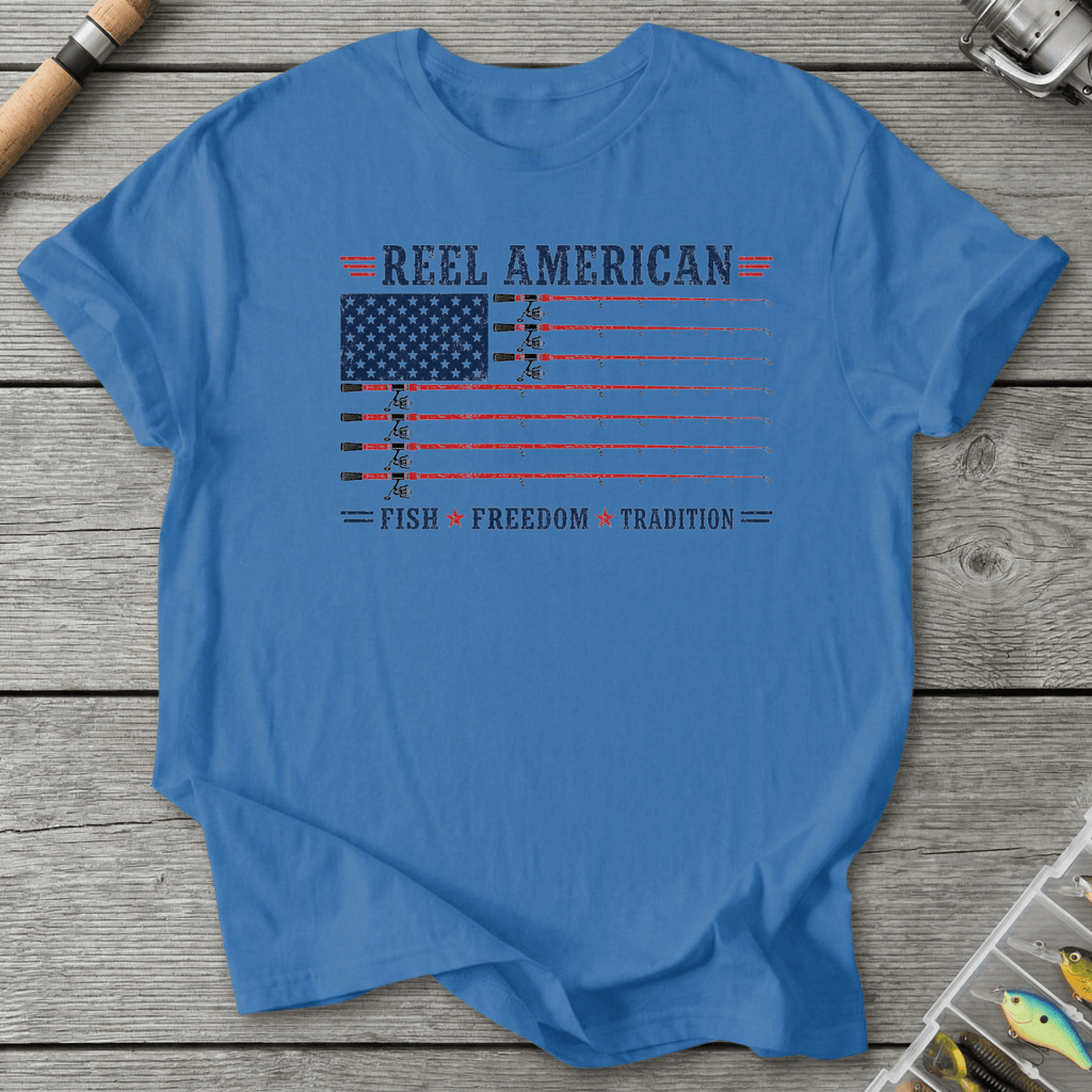 Reel American Fish Freedom Tradition T-Shirt in Iris | River Giants Club