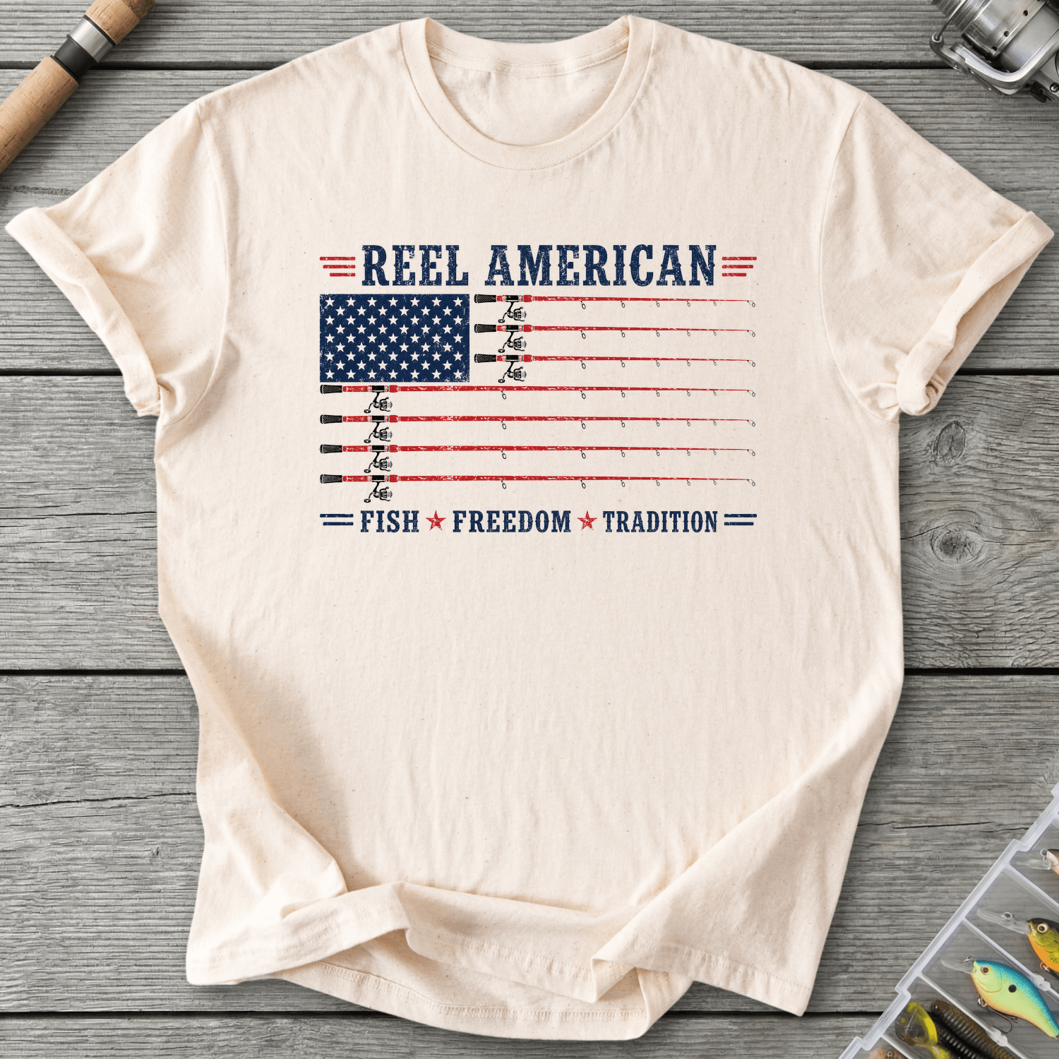 Reel American Fish Freedom Tradition T-Shirt in Natural | River Giants Club