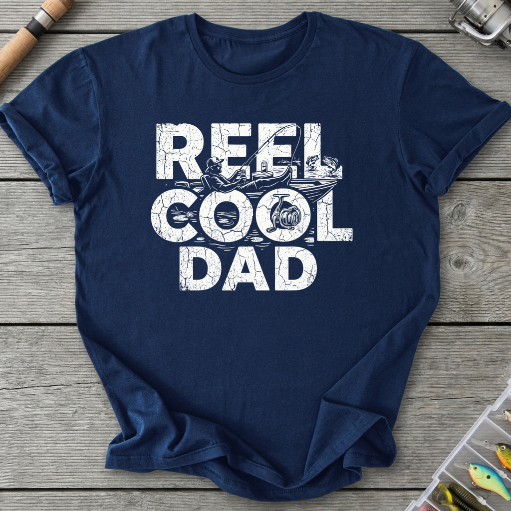 Reel Cool Dad Fishing T-Shirt in Navy | River Giants Club