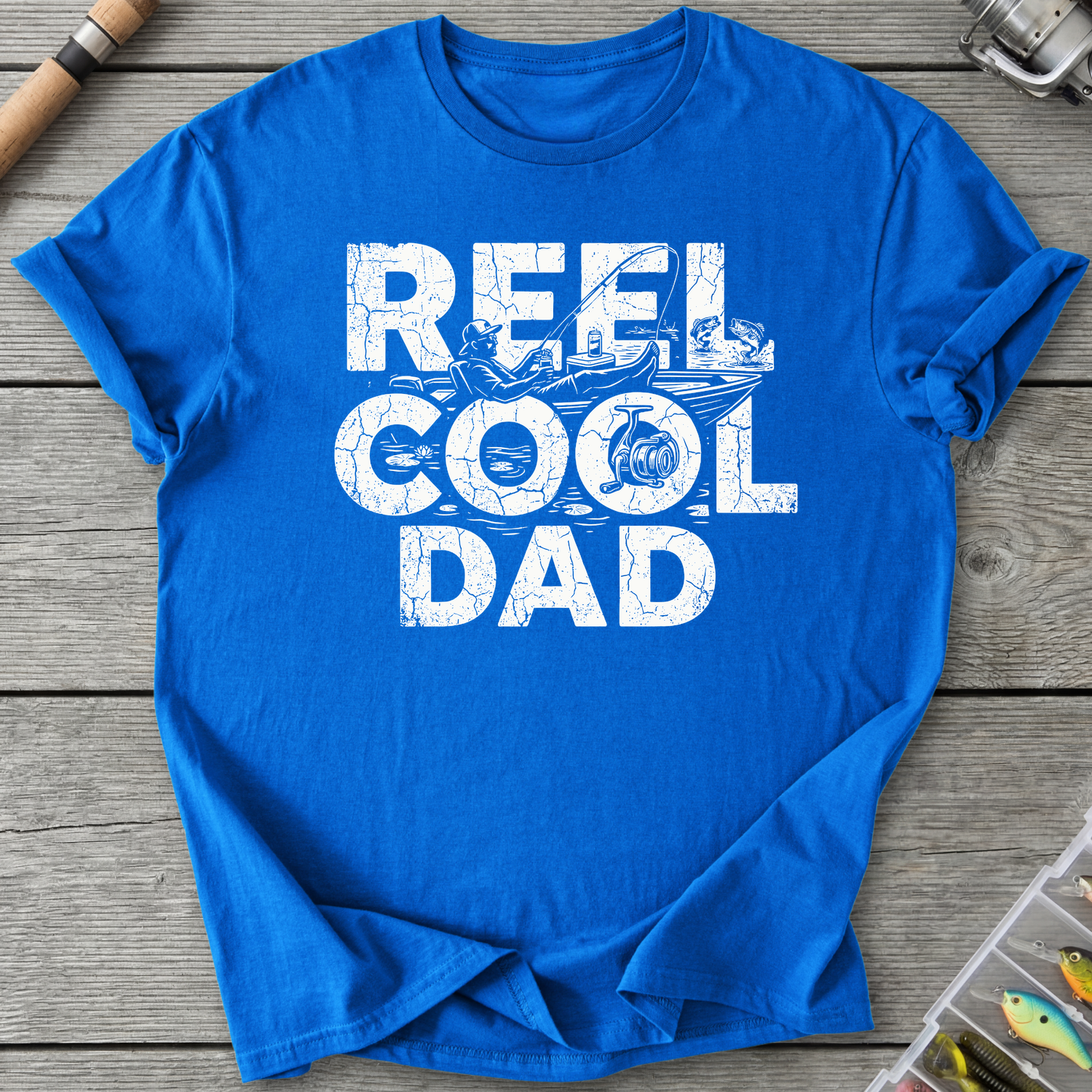 Reel Cool Dad Fishing T-Shirt in Royal | River Giants Club