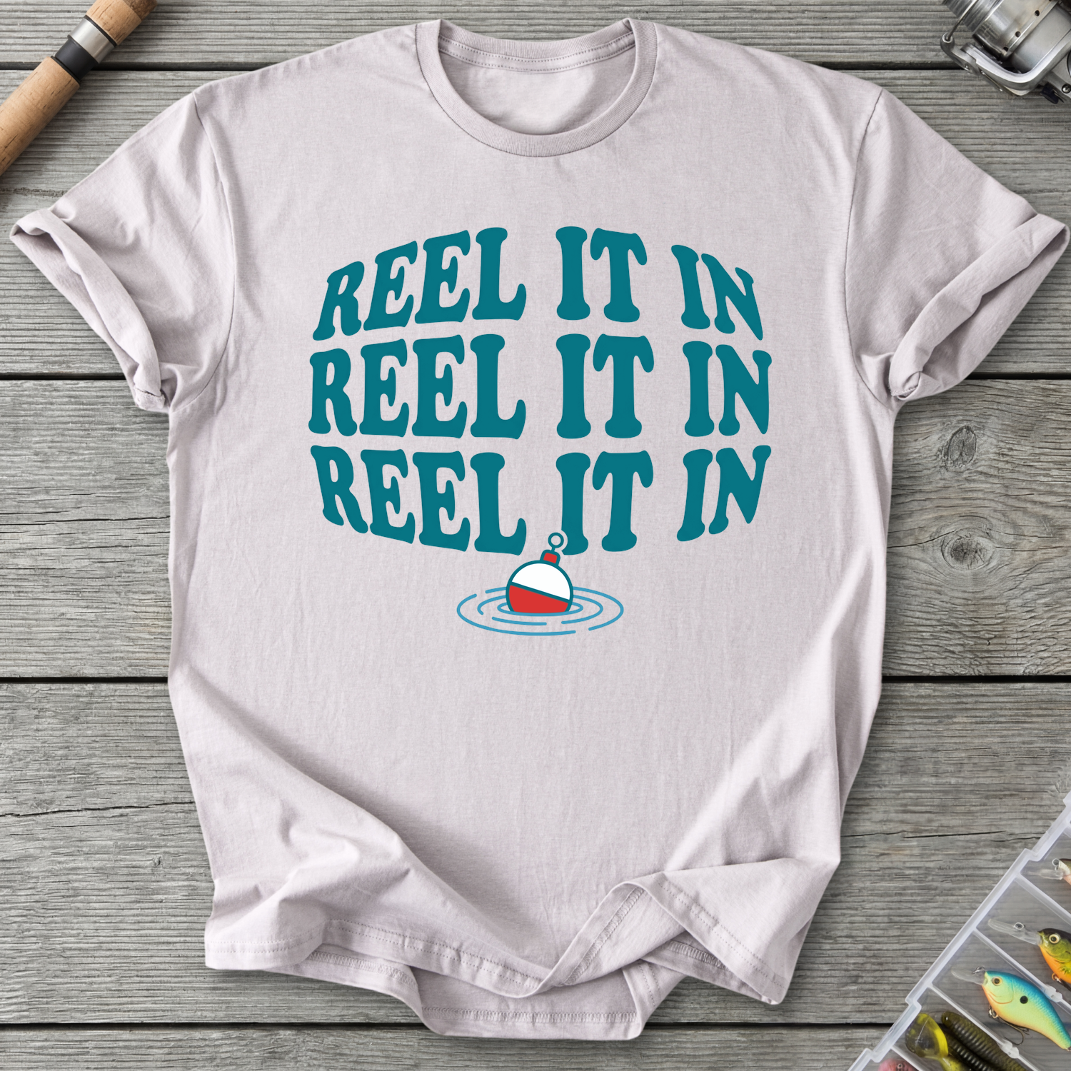 Reel It In Fishing Humor T-Shirt in Ice Grey | River Giants Club