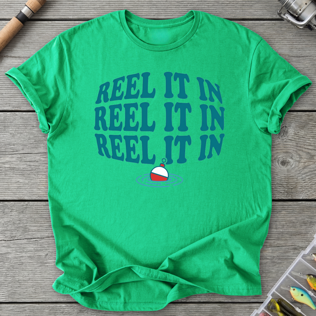 Reel It In Fishing Humor T-Shirt in Irish Green | River Giants Club