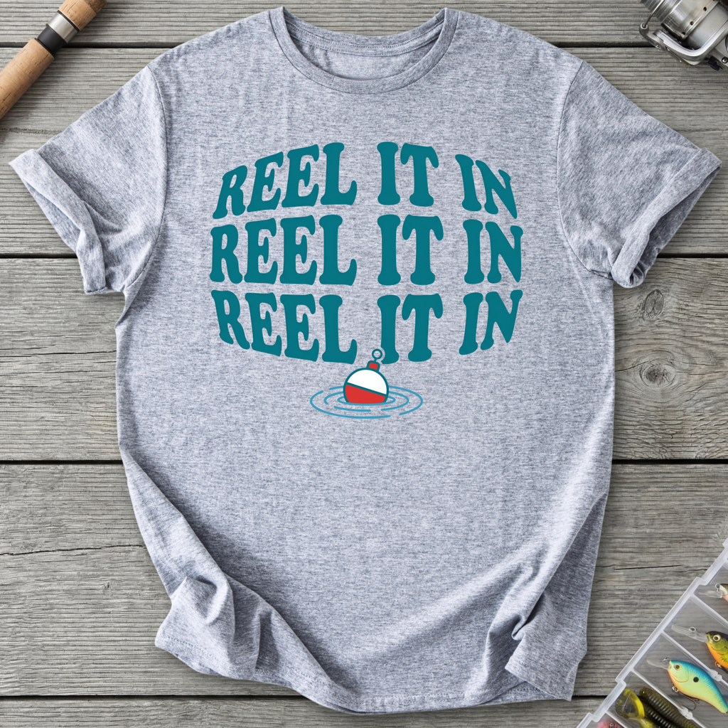 Reel It In Fishing Humor T-Shirt in Sport Grey | River Giants Club