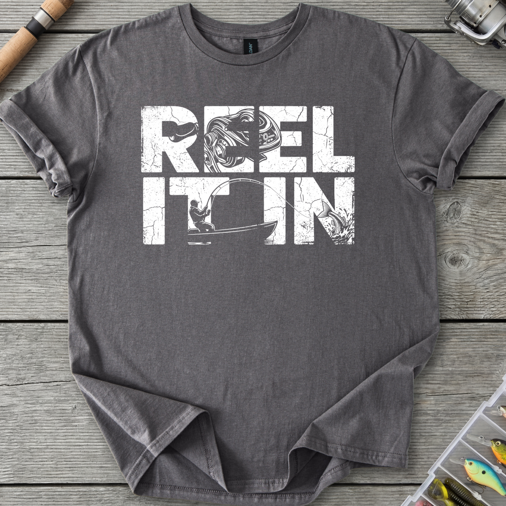 Reel It In Silhouette T-Shirt in Charcoal | River Giants Club