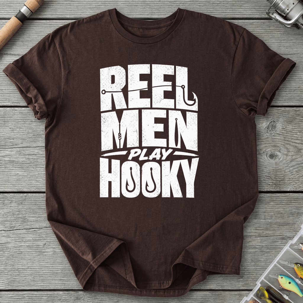 Reel Men Play Hooky T-Shirt in Dark Chocolate | River Giants Club