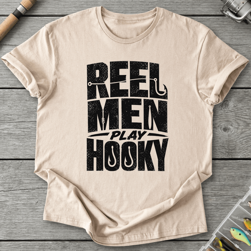 Reel Men Play Hooky T-Shirt in Sand | River Giants Club