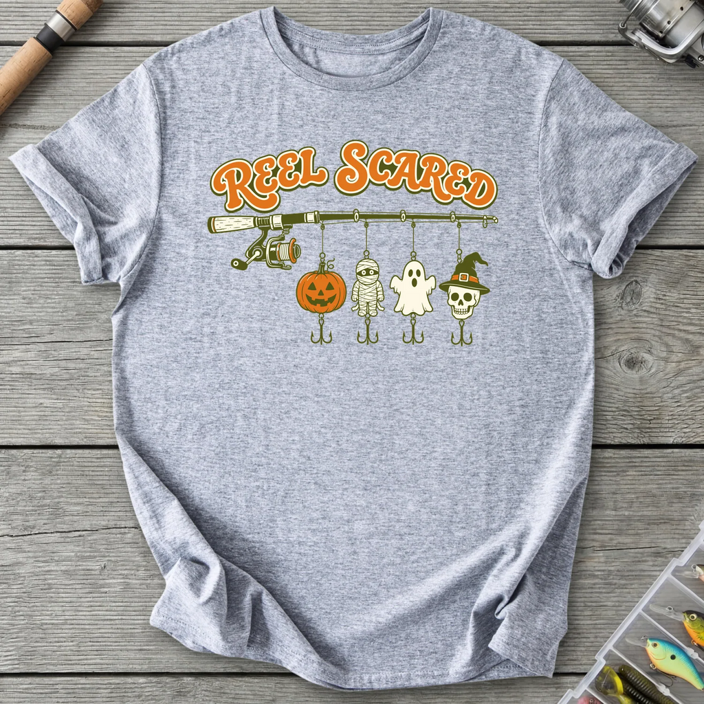 Reel Scared Halloween T-Shirt in Sport Grey | River Giants Club