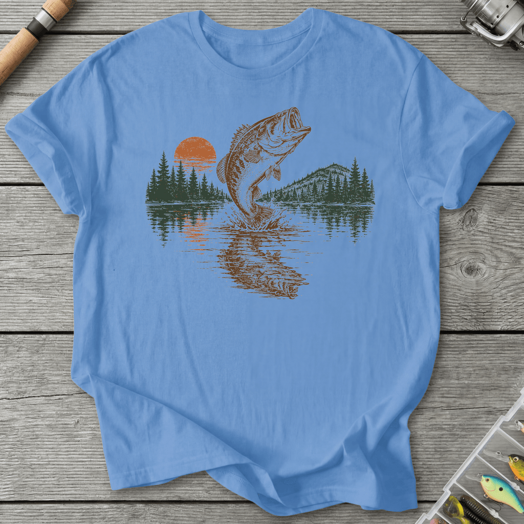 Reflect Bass T-Shirt in Carolina Blue | River Giants Club