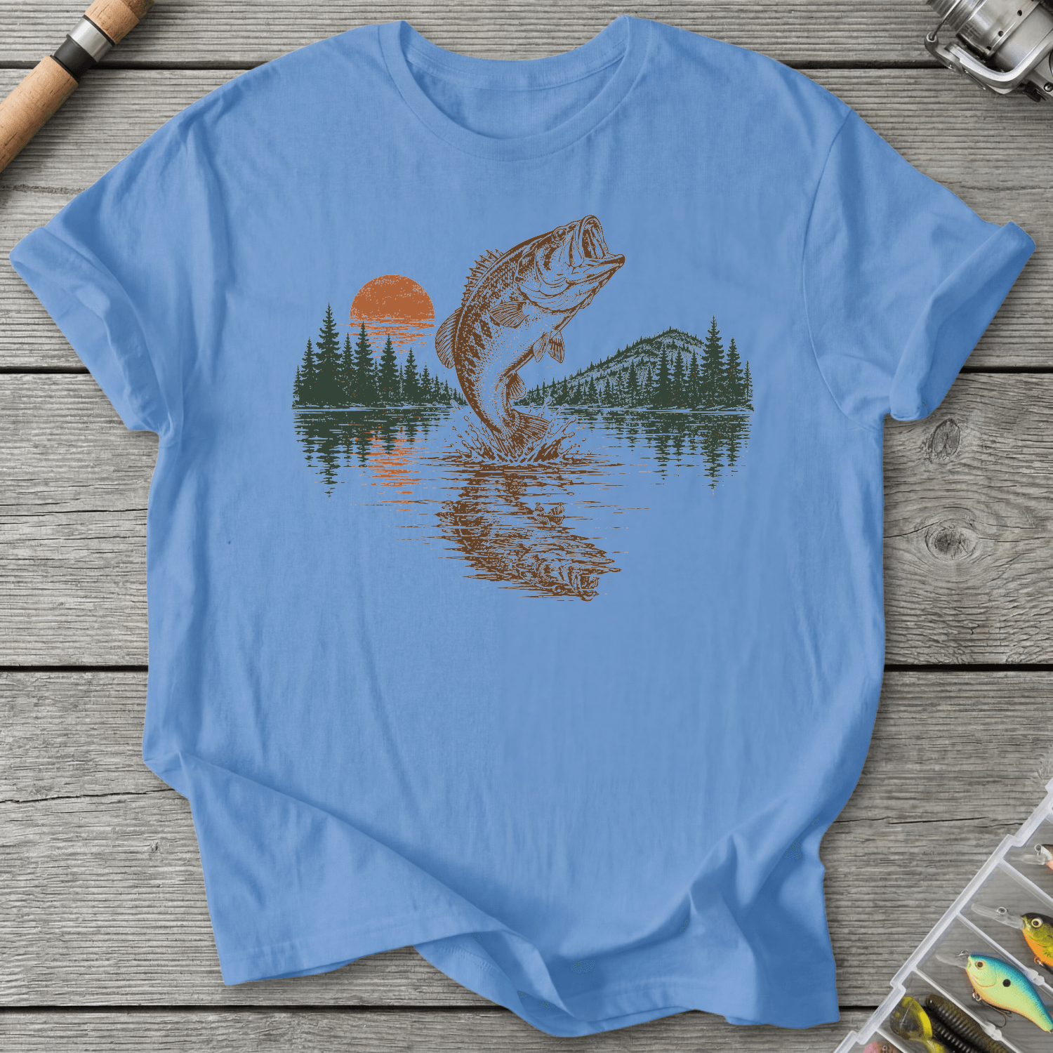 Reflect Bass T-Shirt in Carolina Blue | River Giants Club