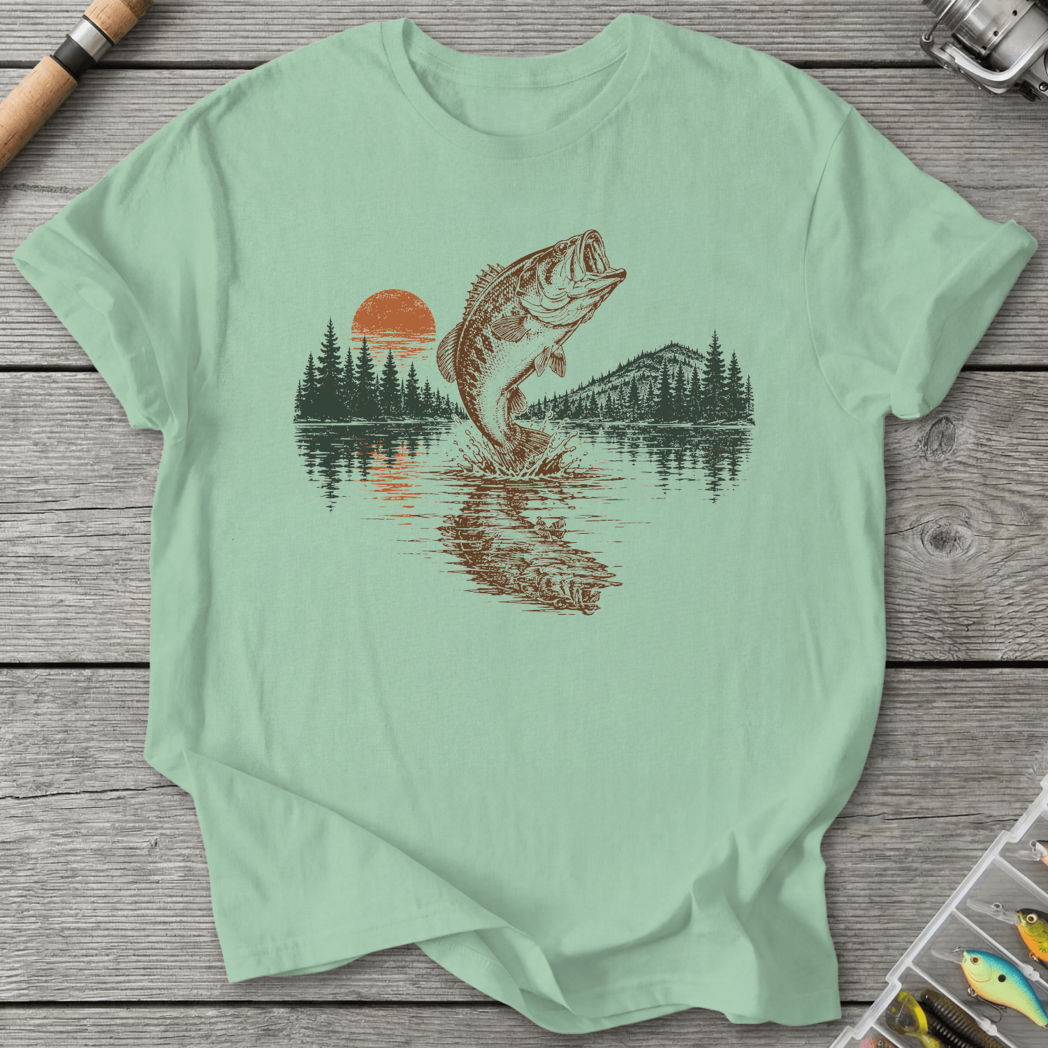 Reflect Bass T-Shirt in Mint Green | River Giants Club