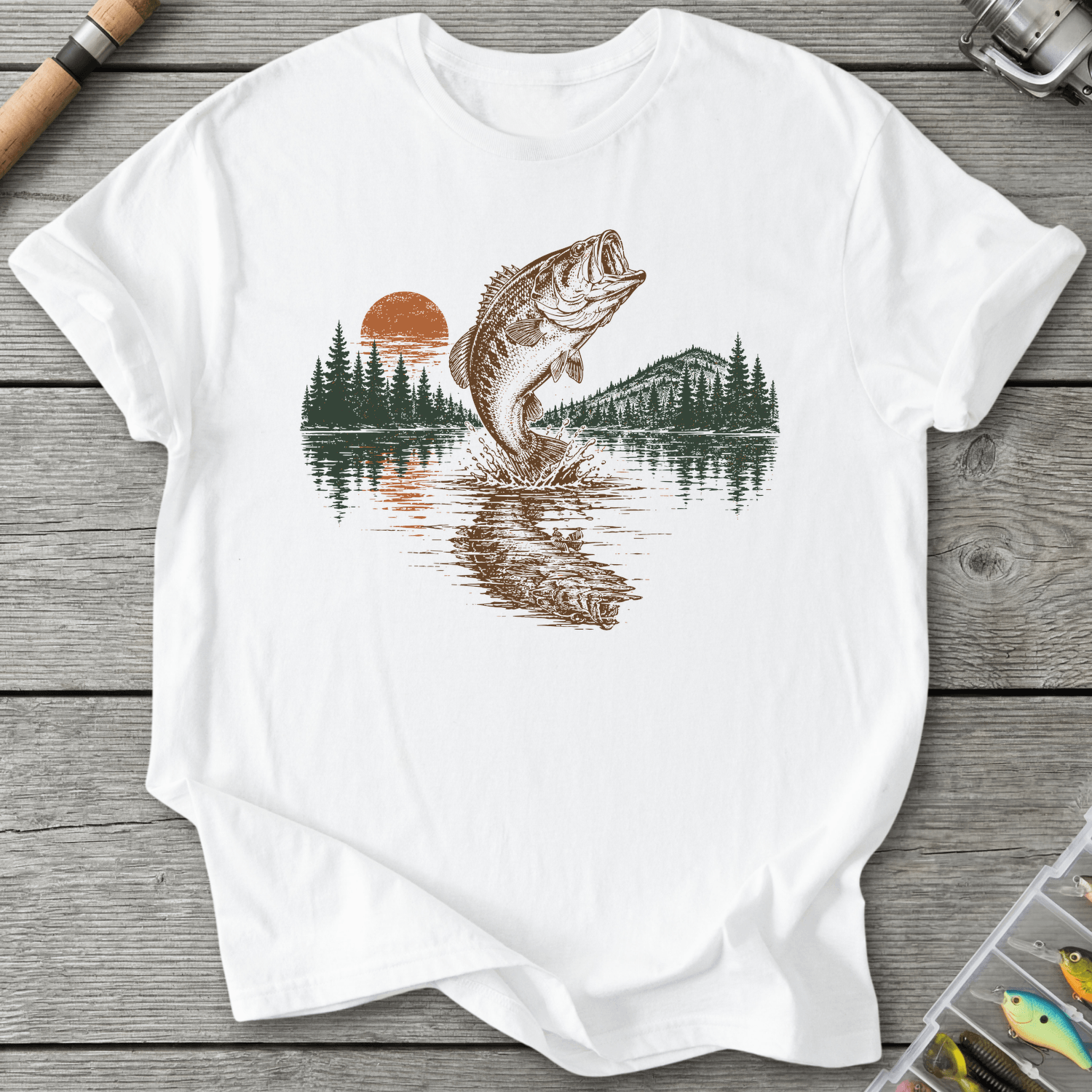Reflect Bass T-Shirt in White | River Giants Club