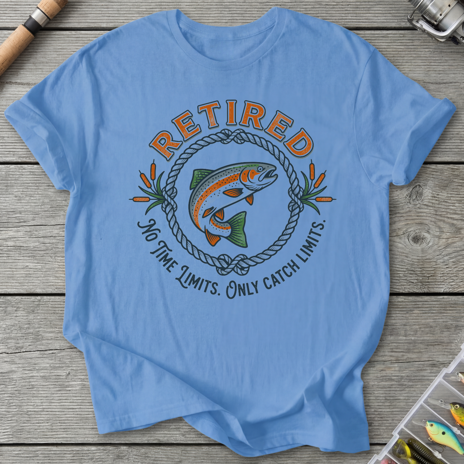 Retired Catch Limits T-Shirt in Carolina Blue | River Giants Club