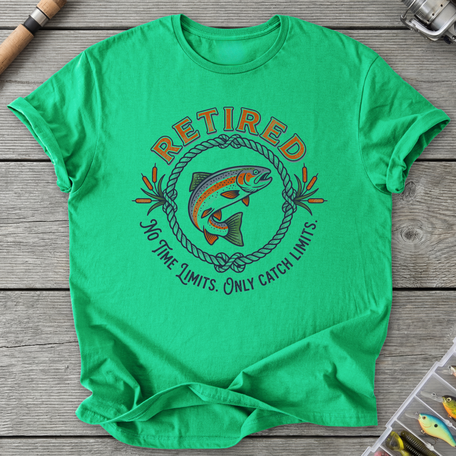 Retired Catch Limits T-Shirt in Irish Green | River Giants Club