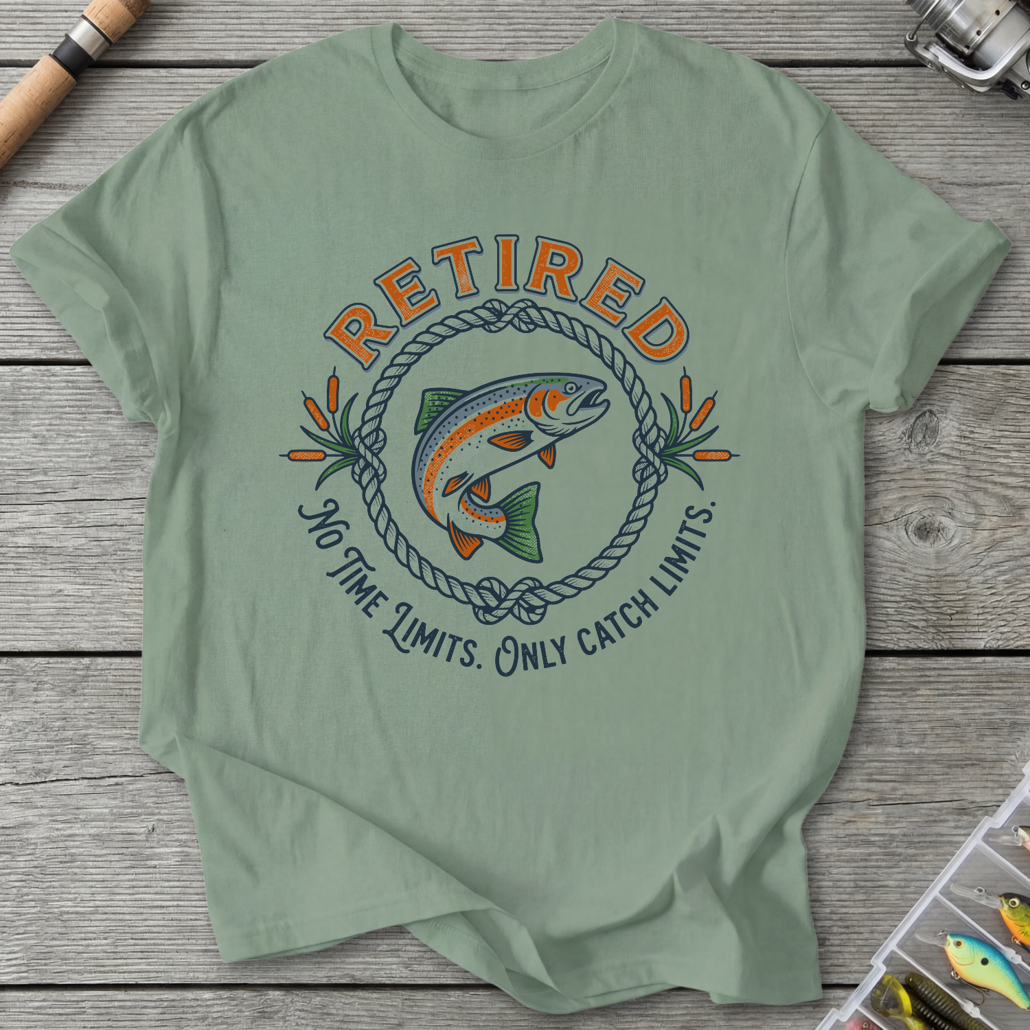 Retired Catch Limits T-Shirt in Sage | River Giants Club