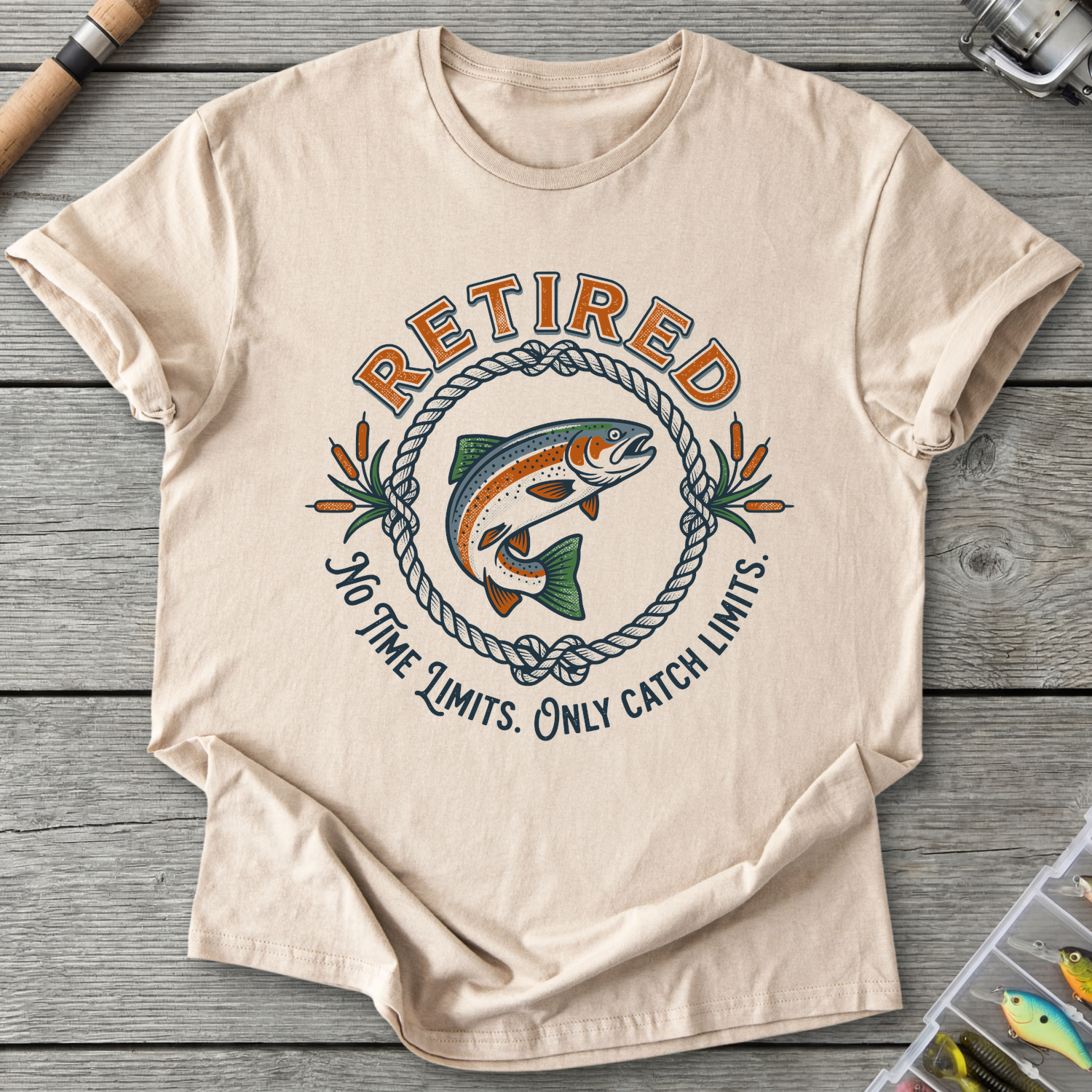 Retired Catch Limits T-Shirt in Sand | River Giants Club