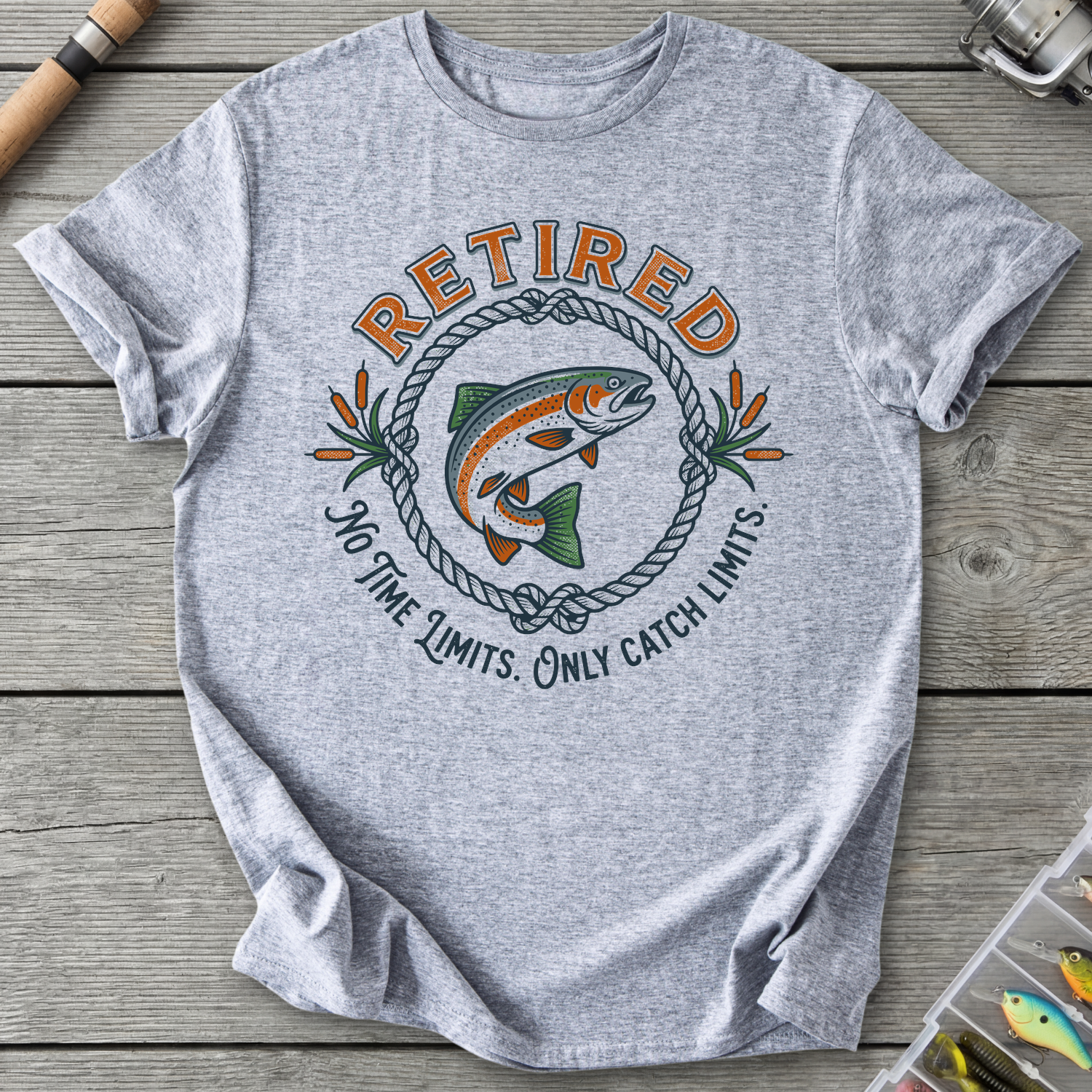 Retired Catch Limits T-Shirt in Sport Grey | River Giants Club