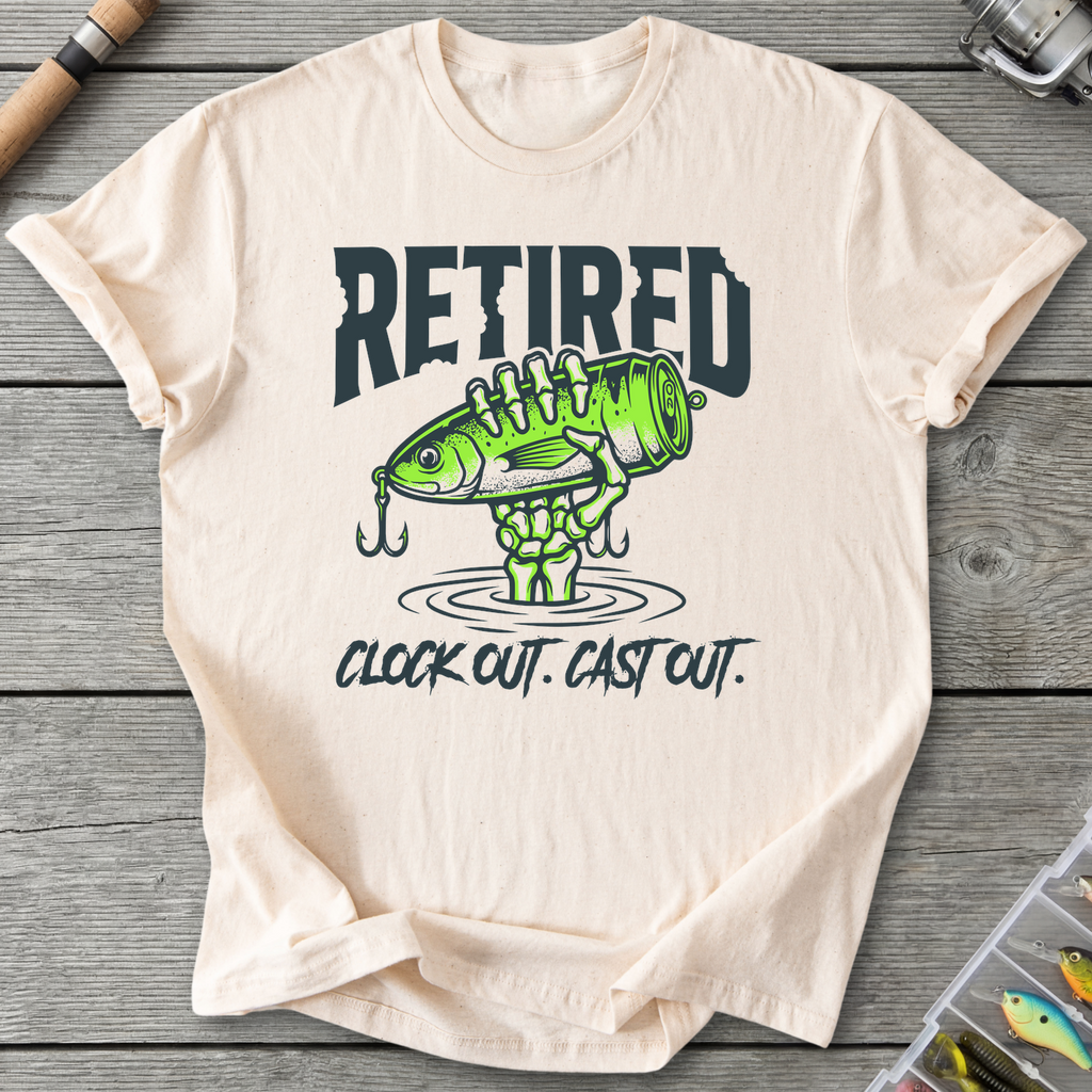 Retired Clock Out Cast Out T-Shirt in Natural | River Giants Club