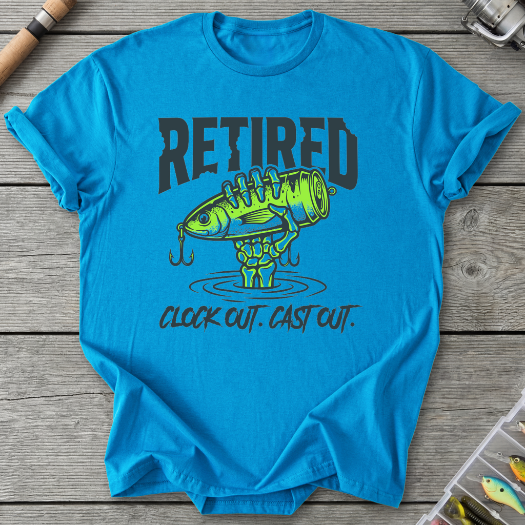 Retired Clock Out Cast Out T-Shirt in Sapphire | River Giants Club