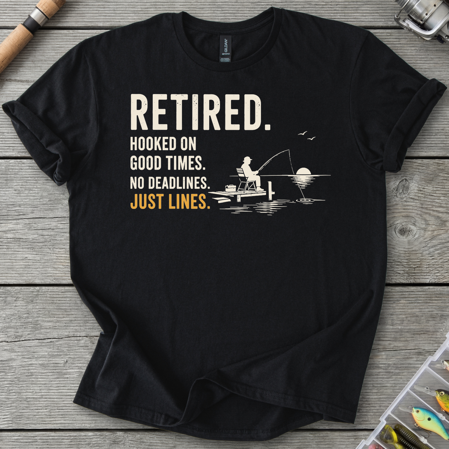 Retired Hooked On Good Times T-Shirt in Black | River Giants Club