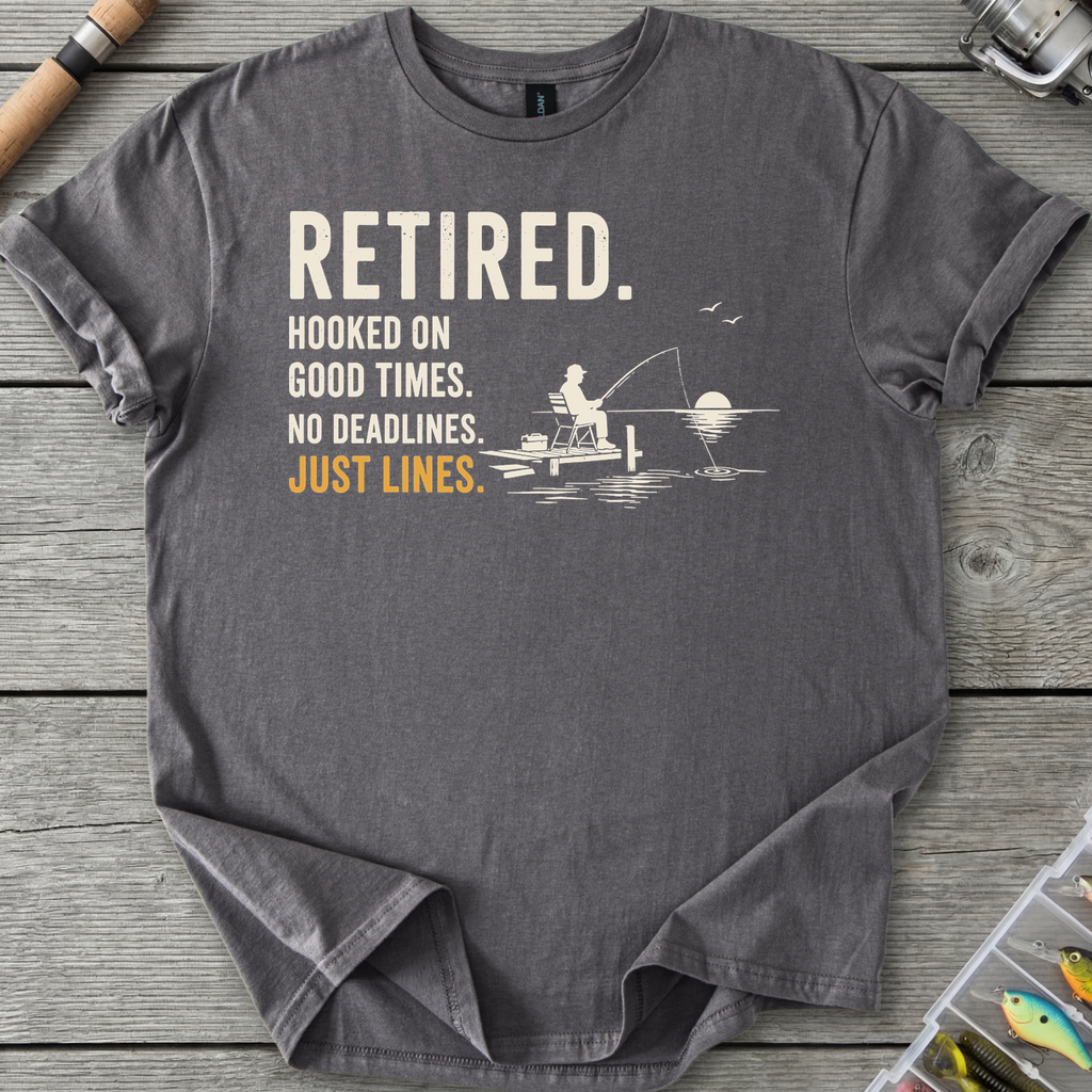 Retired Hooked On Good Times T-Shirt in Charcoal | River Giants Club