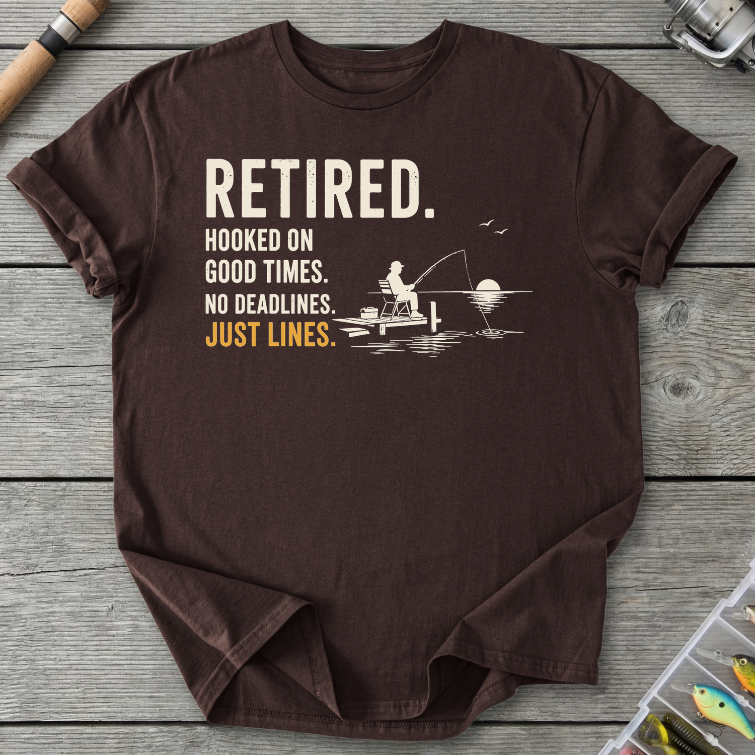 Retired Hooked On Good Times T-Shirt in Dark Chocolate | River Giants Club