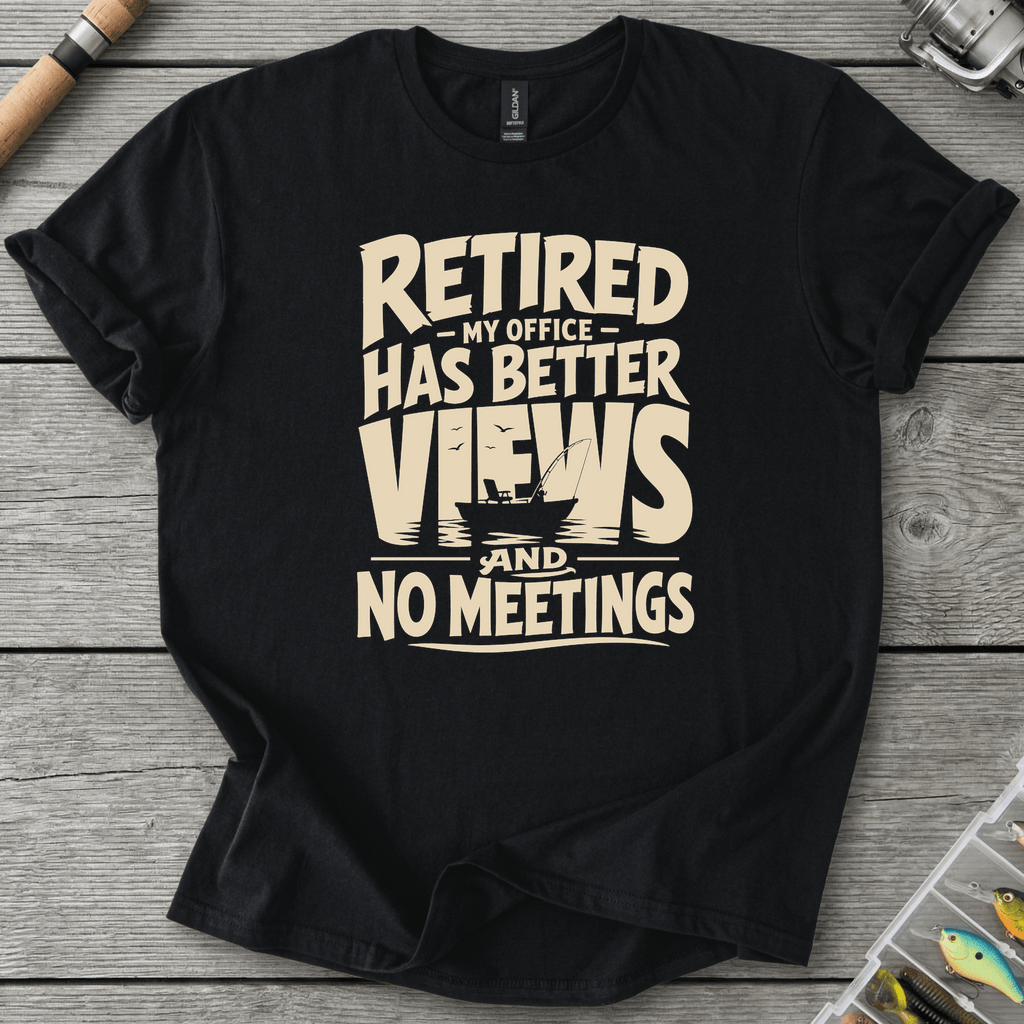 Retired Office View T-Shirt in Black | River Giants Club