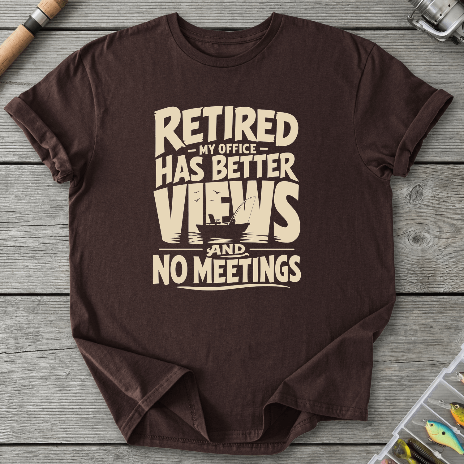 Retired Office View T-Shirt in Dark Chocolate | River Giants Club