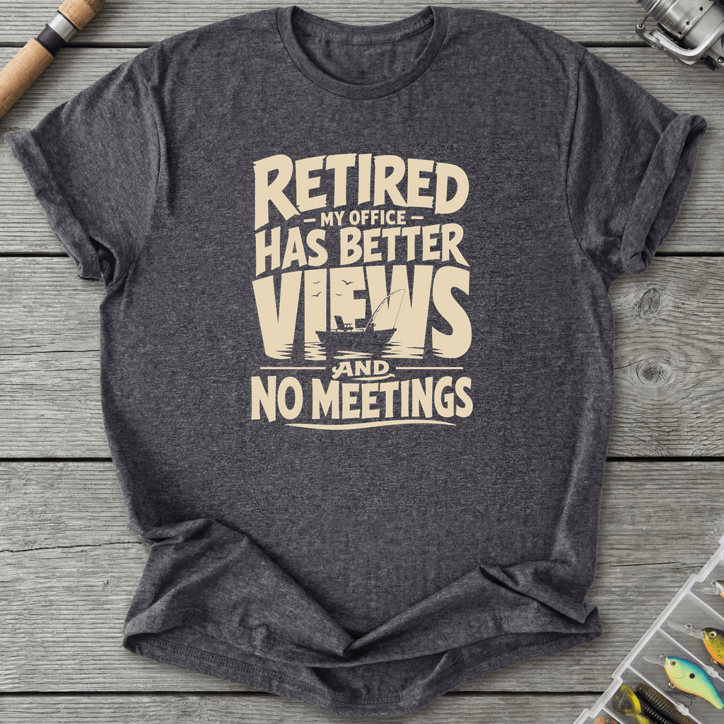 Retired Office View T-Shirt in Dark Heather Grey | River Giants Club
