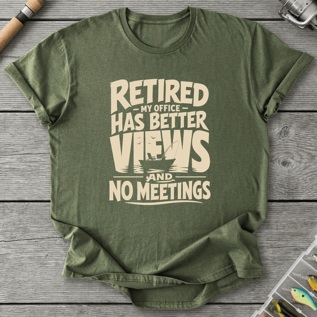 Retired Office View T-Shirt in Military Green | River Giants Club