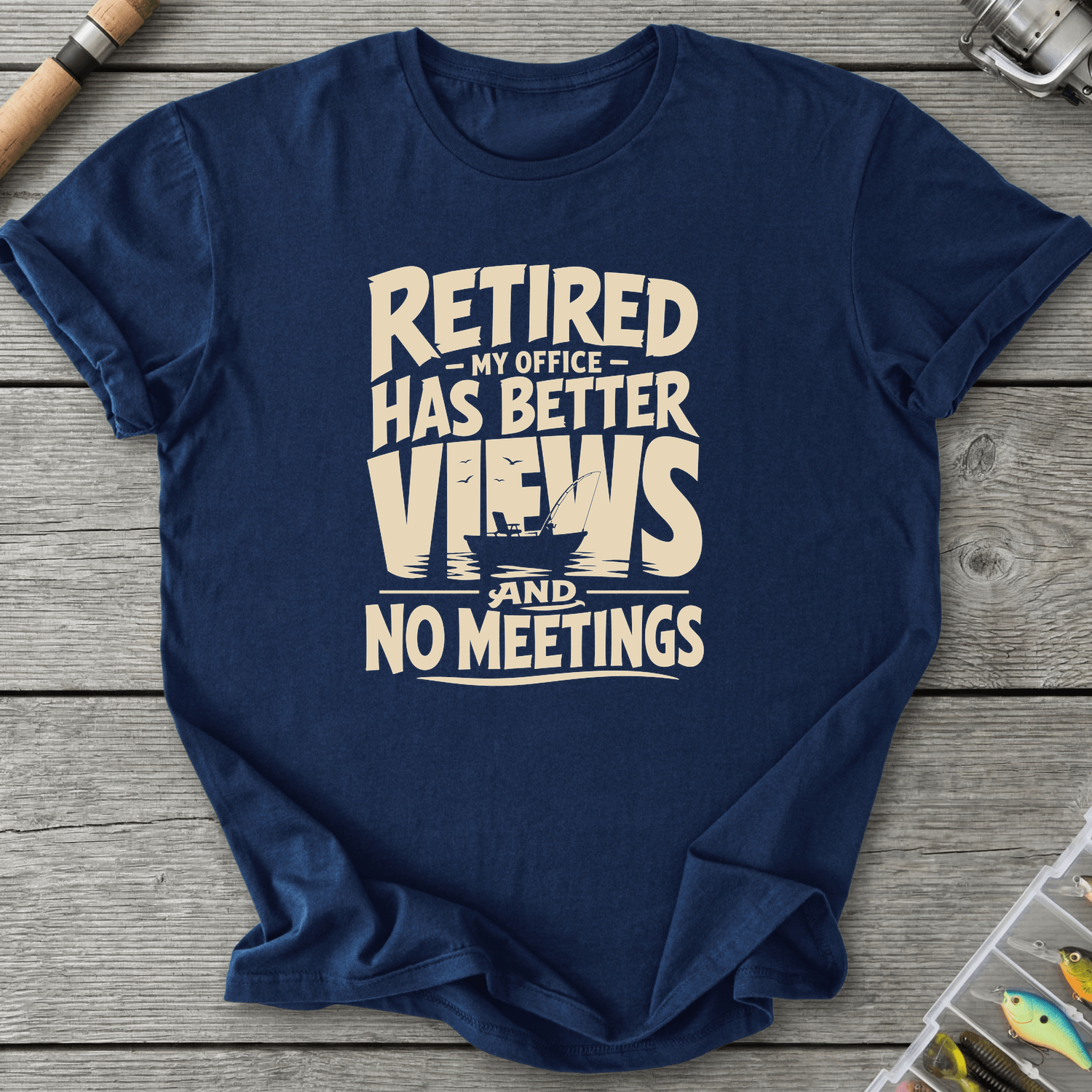 Retired Office View T-Shirt in Navy | River Giants Club