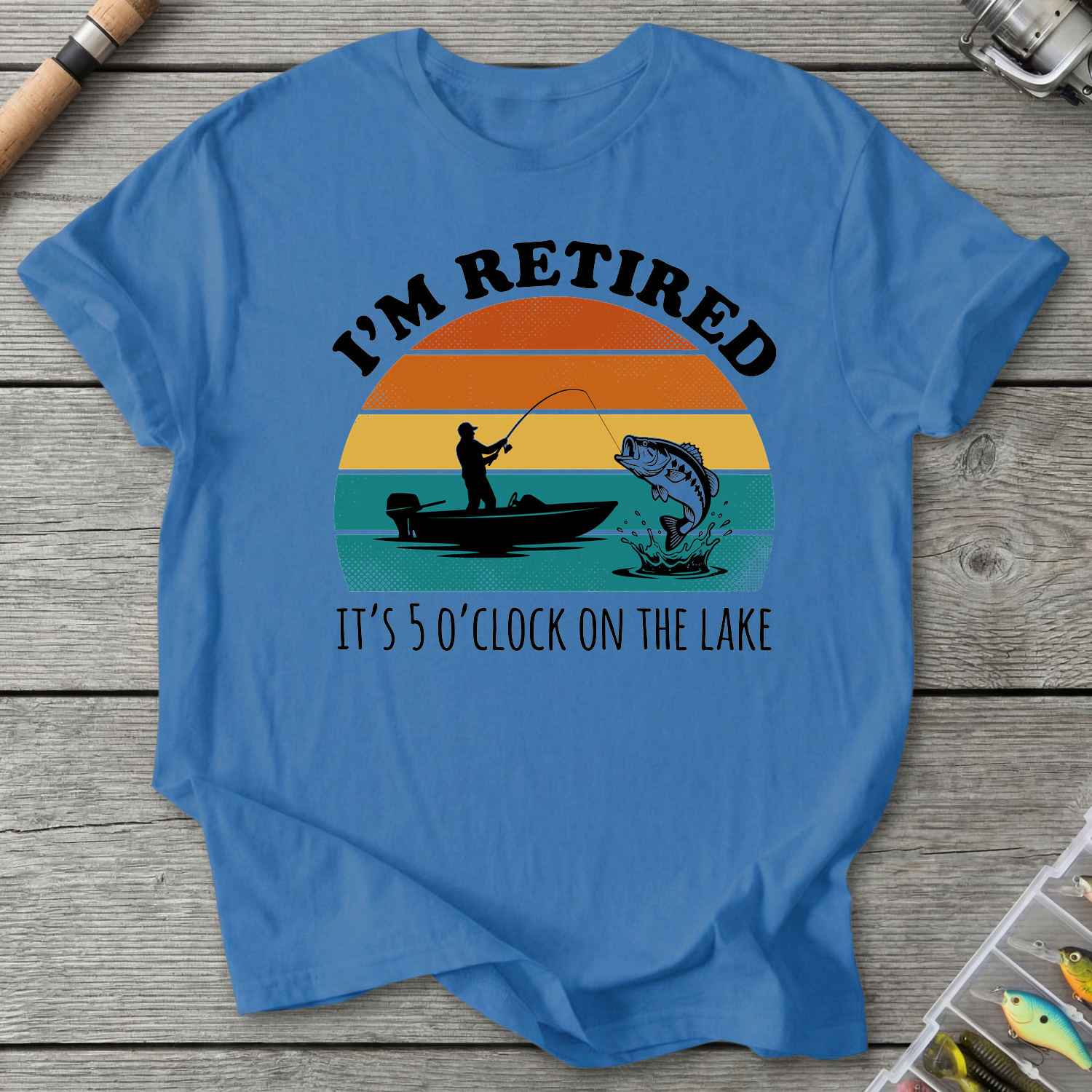 Retired on the Lake T-Shirt in Iris | River Giants Club