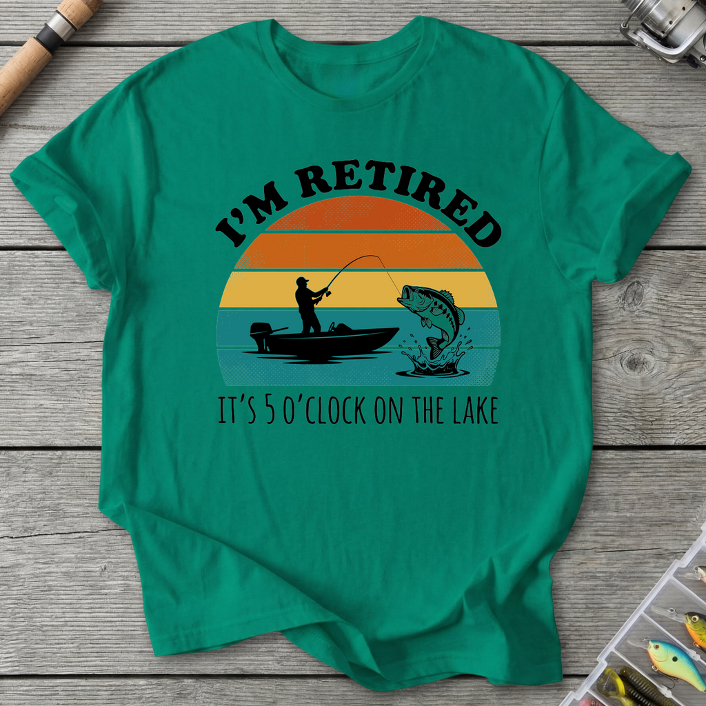 Retired on the Lake T-Shirt in Kelly Green | River Giants Club