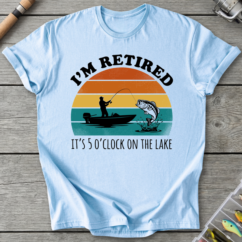 Retired on the Lake T-Shirt in Light Blue | River Giants Club