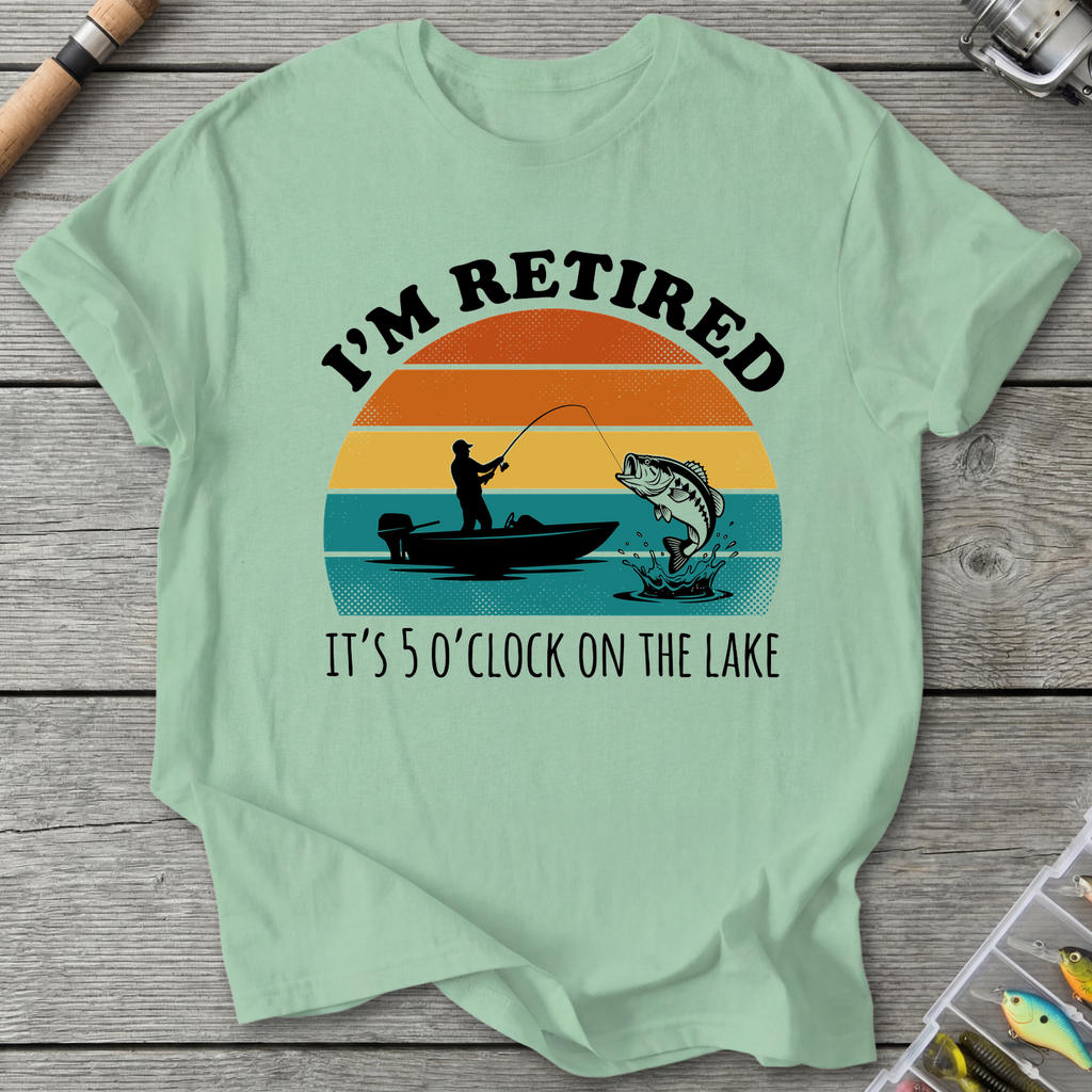 Retired on the Lake T-Shirt in Mint Green | River Giants Club