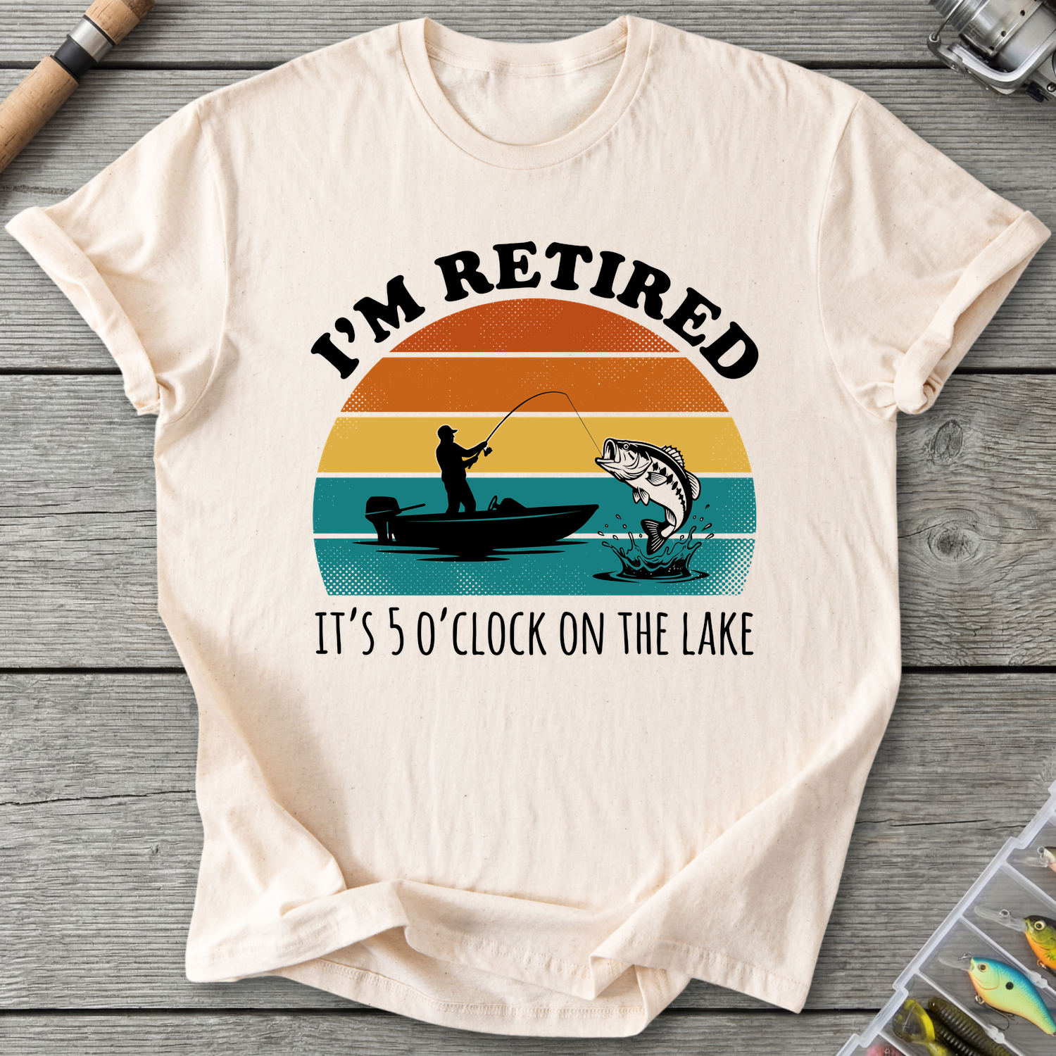 Retired on the Lake T-Shirt in Natural | River Giants Club