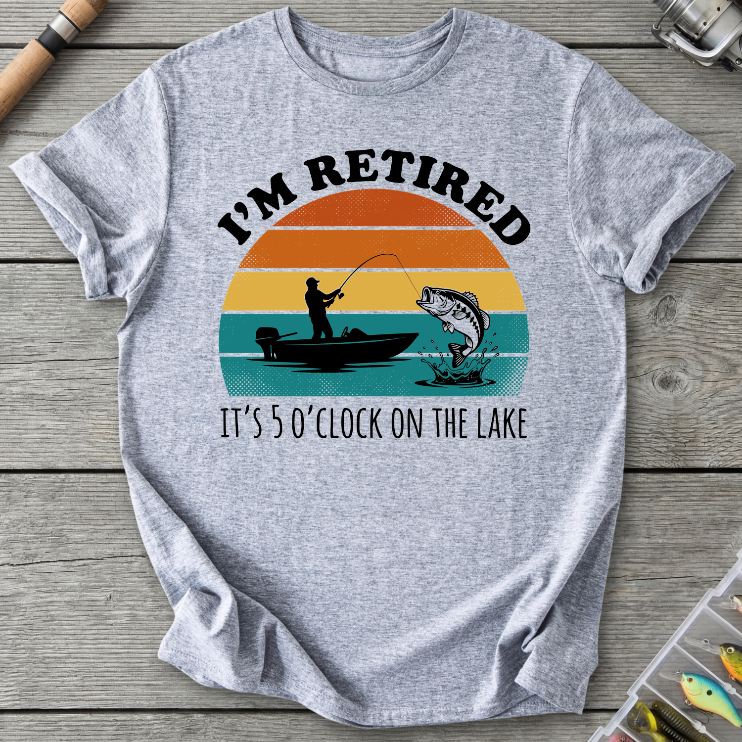 Retired on the Lake T-Shirt in Sport Grey | River Giants Club