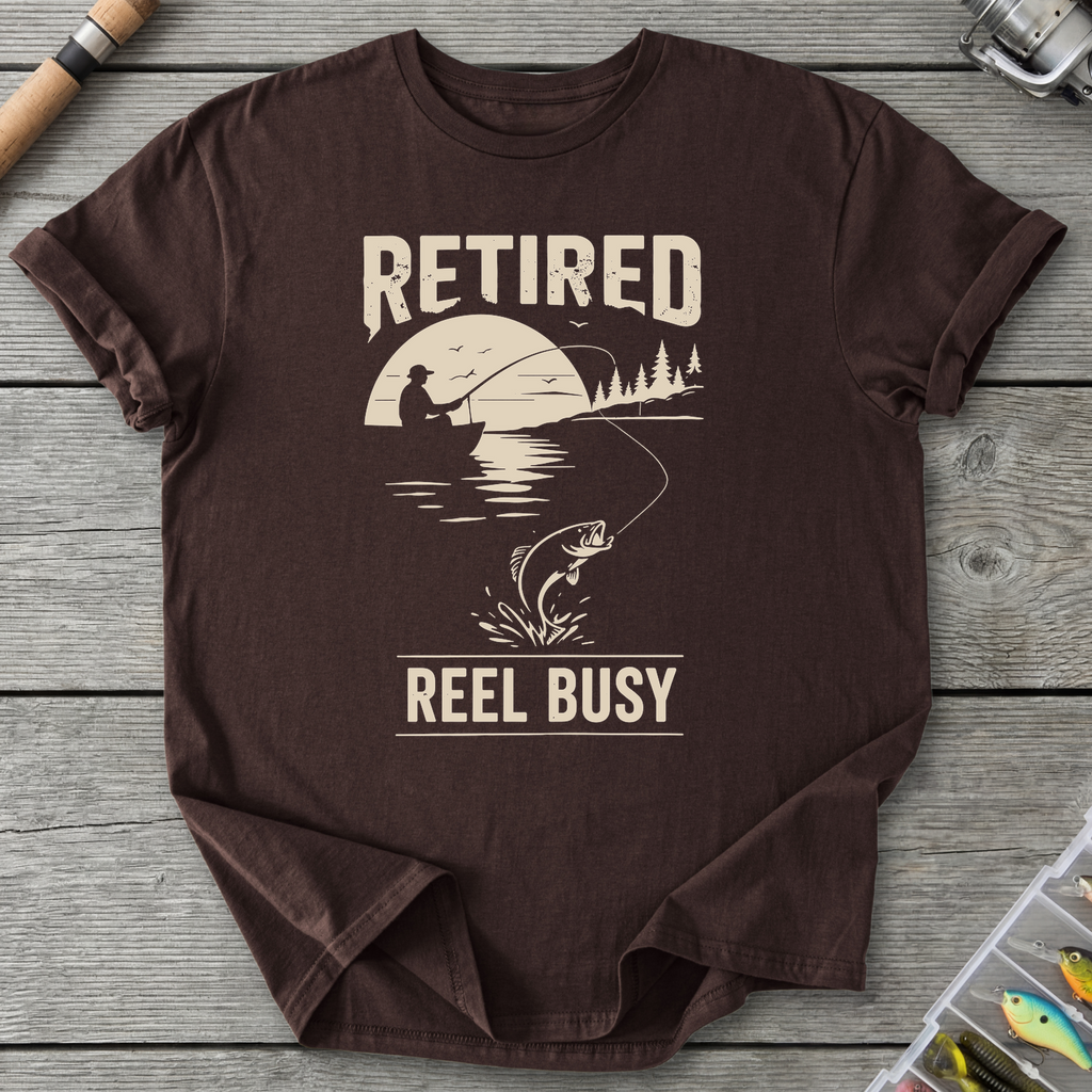 Retired Reel Busy T-Shirt in Dark Chocolate | River Giants Club