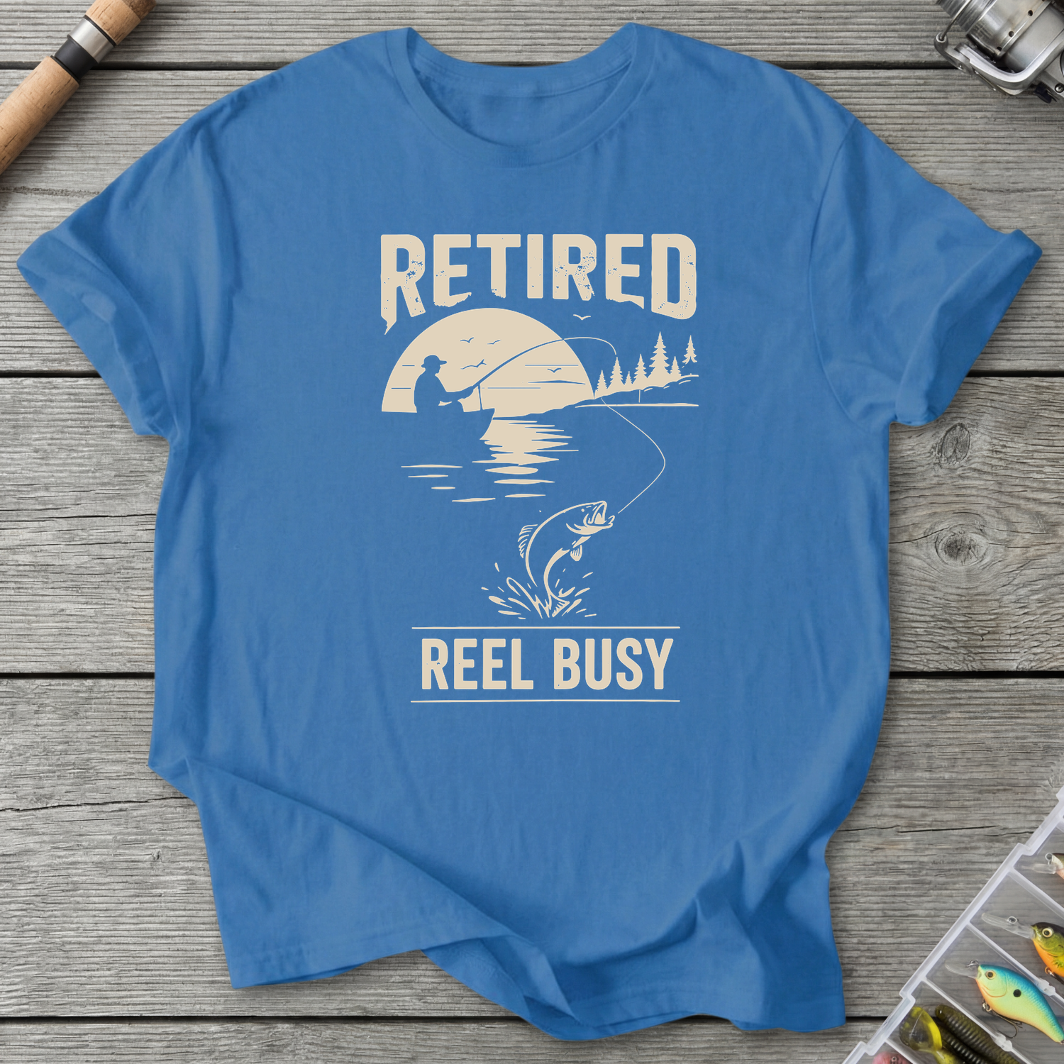 Retired Reel Busy T-Shirt in Iris | River Giants Club