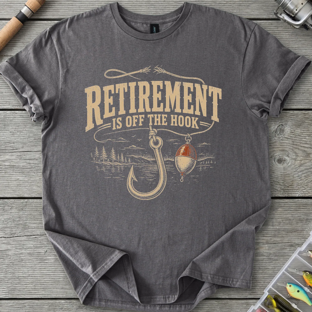 Retirement Off The Hook T-Shirt in Charcoal | River Giants Club