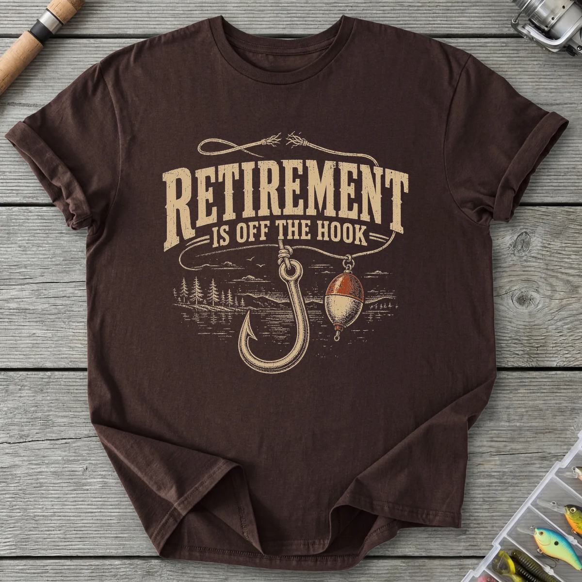 Retirement Off The Hook T-Shirt in Dark Chocolate | River Giants Club
